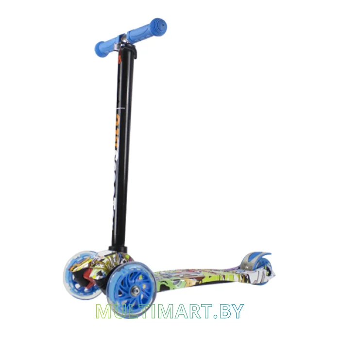 Самокат 21st Scooter Maxi BL 036Z2 голубой, светящиеся колёса